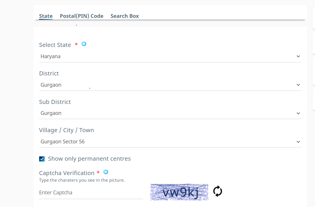 Search by State, Select the Name of your State, District, Sub-district and City