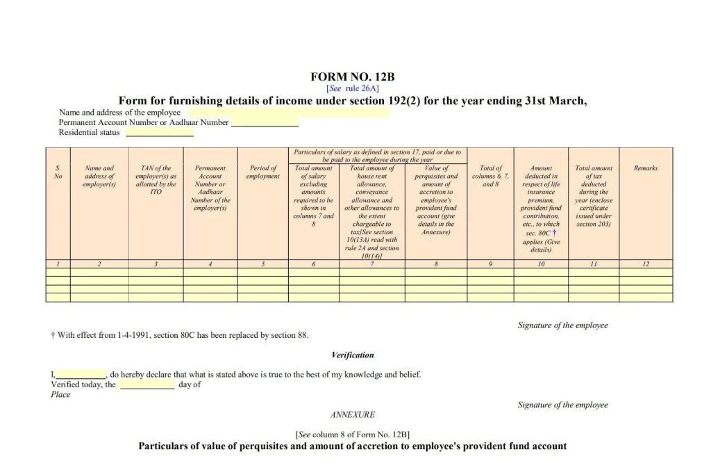 Form 12B Sample