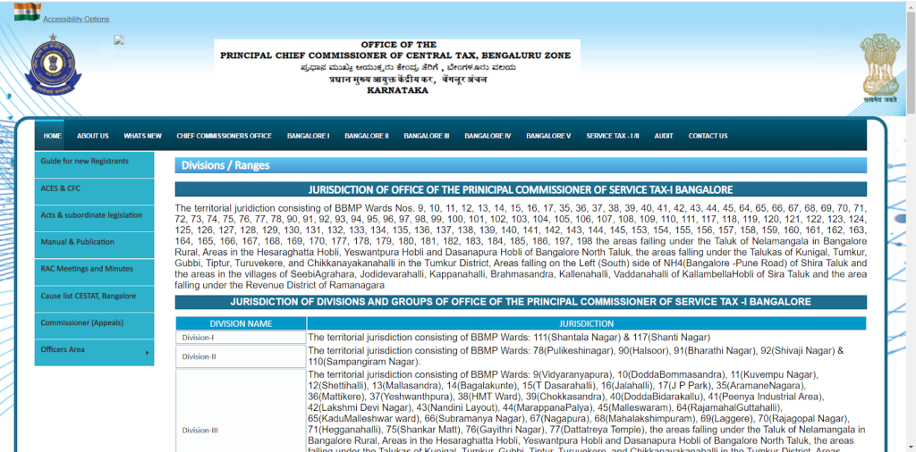 Karnataka GST jurisdiction