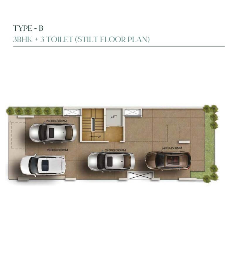 3 Bhk 3 Toilet Stilt Floor Plan