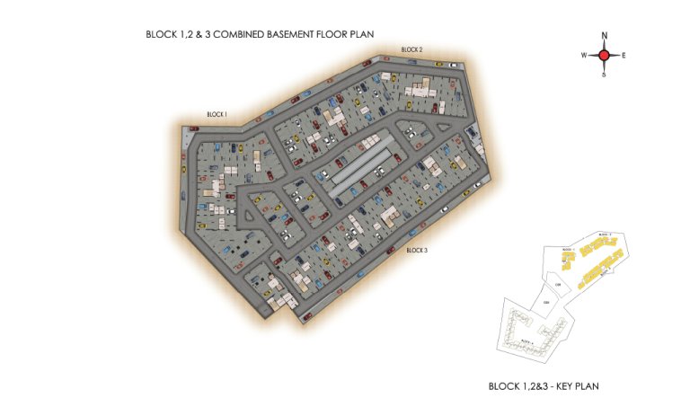 Block 1 2 3 Combined Basement Plan
