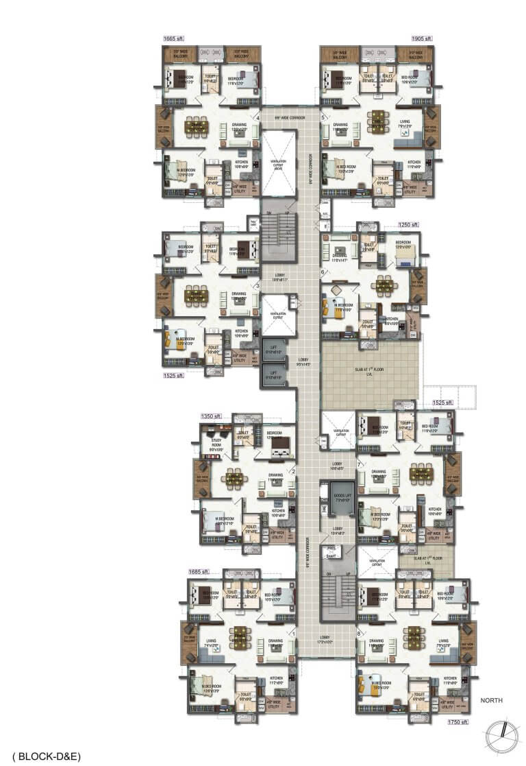 Block D_E First Floor Plan
