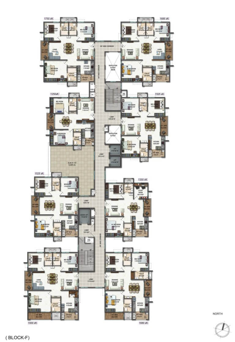 Block F First Floor Plan