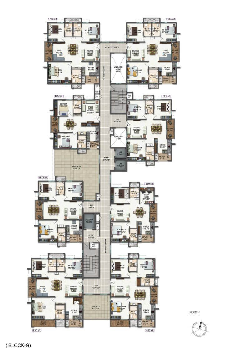 Block G First Floor Plan