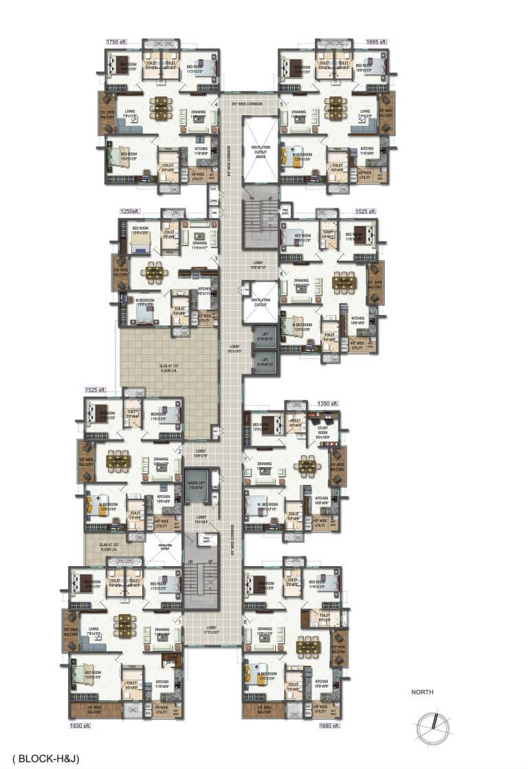 Block H_J First Floor Plan