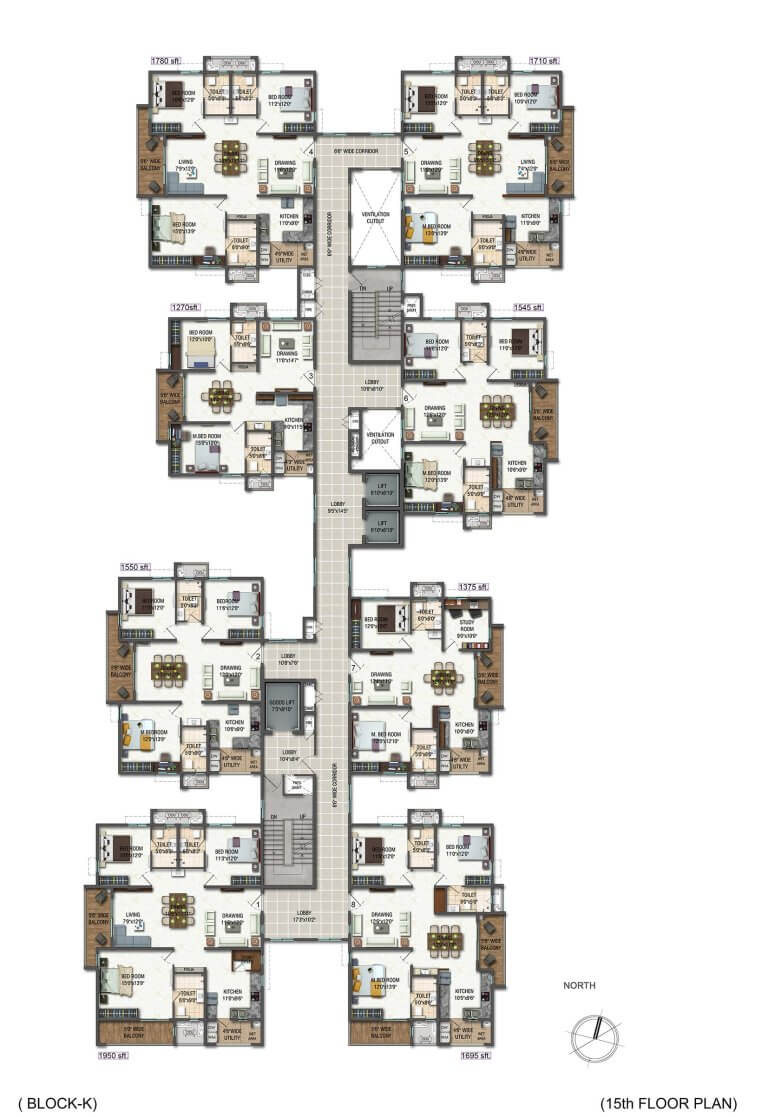 Block K 15th Floor Plan