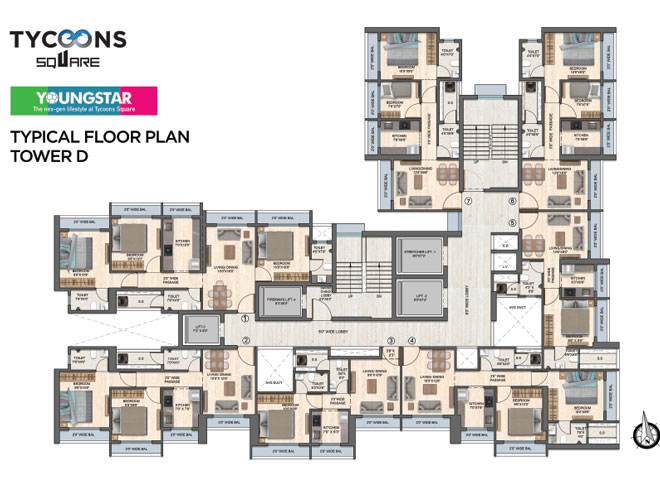 Tycoons Youngstar Kalyan 1, 2, 3 BHK Flats at Tycoons Square