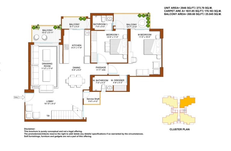 Duplex Lower Floor Unit Plan
