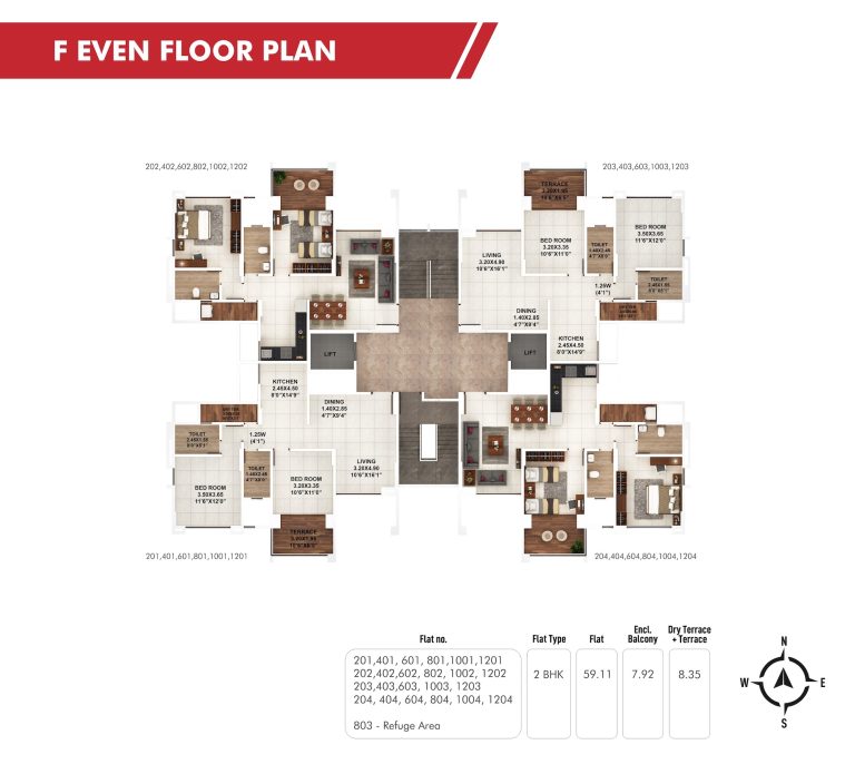 Piccadilly F Even Floor Plan 1